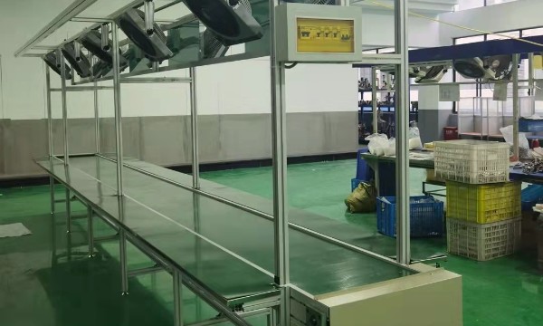 Aluminum frame with fan packing line